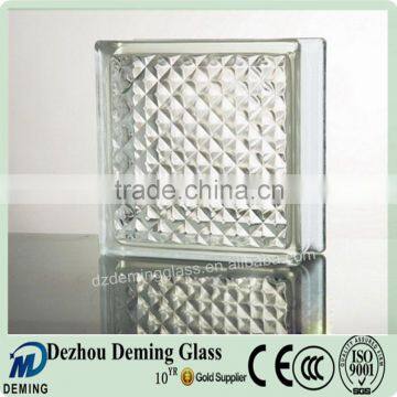 crystal parallel glass brick patterned glass block with CE,ISO certification for palaza,office building and shopping mall