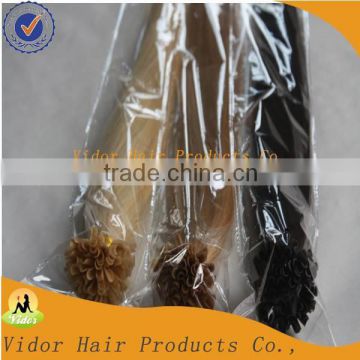 Hot Selling 100% Virgin Keratin U Tip Hair,loop hair prebonded u tip keratin hair extensions