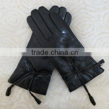 Women's Wholesale Fashion Gress sheepskin Leather Gloves