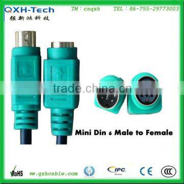 Customized Round Molded Mini DIN 9 Pin Male to Female Cable