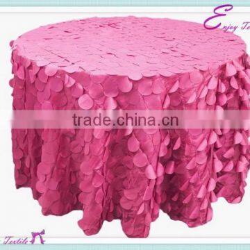 YHT#125 circle petal taffeta polyester banquet wedding wholesale cheap table cloth linen overlay