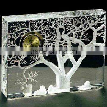 Wholesale Fashion K9 Crystal Glass Pyramid Desk Table Clock photo-5