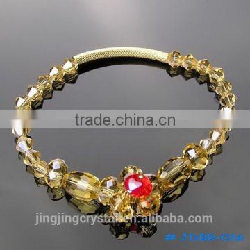 Sphere beads with lovely flower style crystal beads bangles                        
                                                                                Supplier's Choice