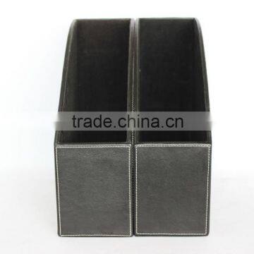 High Quality Faux Leather Document File Box/Classical MDF File Holder photo-2