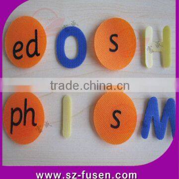 nylon colorful hook and loop letters number for hats