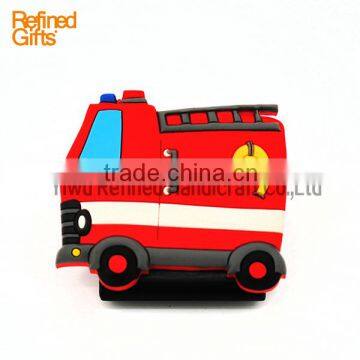 Lovely Cartoon Rilicone Rubber / PVC Rubber Fire Engine Paper Clips