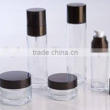 100ml clear glass cosmetic bottle for lotion