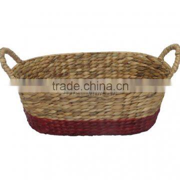 Beautiful Water Hyacinth Fruit Basket/ Fruit Tray With Handle Woven Storage Basket photo-3