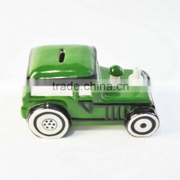 Jeep Shape Antique Ceramic Piggy Bank for Sale