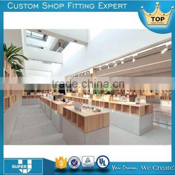 natural fresh wood retail furniture computer shop interior design