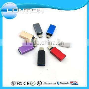 Factory price Aluminium USB 3.1 Type C male to USB 3.0 A Female adapter For Apple Macbook 12" & LENOVO ZUK Z1 OTG Nexus 6