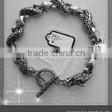 2012 hottest style jewelry, stainless steel or silver dragon bracelet B079