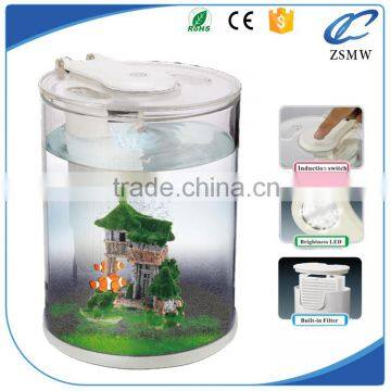 Free sample fashionable whole set aquarium acrylic material fish tank with LED/Water pump