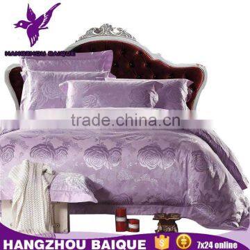 Cotton Light Purple Rose Luxury Wedding Bedding Sets