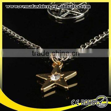 Star Long Multilayers Mix Gold Silver 24k Gold Necklace photo-2