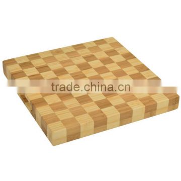 Square end grain bamboo cutting board