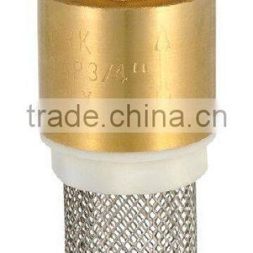 brass spring check valve with SS filter(brass foot valve)