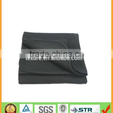 Piping edge round corner promotional soft polar fleece throw for airline