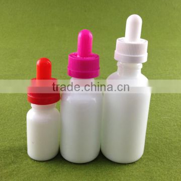 5ml-100ml white porcelain bottles for cosmetic packing with colorful childproof cap cosmetic glass bottle 100ml