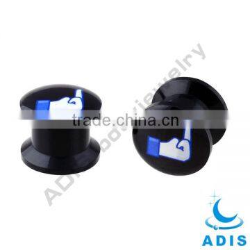 Fashion Piercing Custom Wholesale Epoxy Logo Acrylic Ear Plugs photo-5