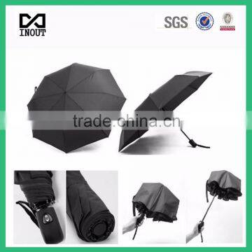 promotion customized auto open black 3 fold umbrella / special shape umbrella