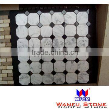 Bianco Carrara White Marble Lantern-shape Mosaic Tile for wall