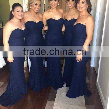 (MY2537) MARRY YOU Elgant Sweetheart Blue Mermaid Bridesmaid Dresses Long