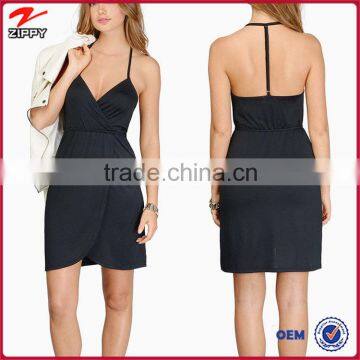 Clothing suppliers china women black designer one piece party dress