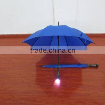 high quality golf umbrella, straight umbrella with torch/light