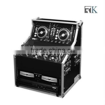 Flight Cases Rack RK-DJ Workstation-DJWS8 DUAL CD, CONTROL & 19" MIXER, DJ WORK STATION, TOP RACK 3U, MID 7U & BOT. 8U