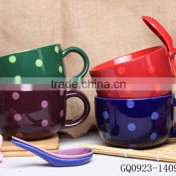 Flexible Choice Chinese Soup Bowl and Spoon Set for Hot Sale