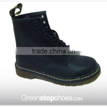 Black leather upper winter women leather boots