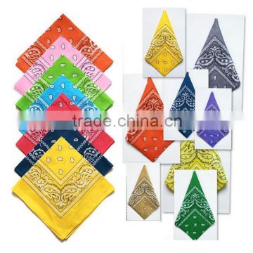 Promotional fashion design custom promotional printed square bandana/ cotton bandana/pet bandana