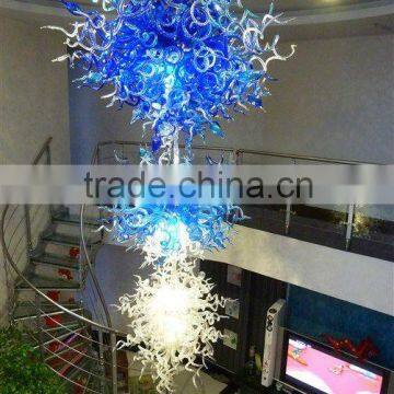 hand made glass lighting with three storey height and Decorative art glass xo-20120710 and hotel glass project
