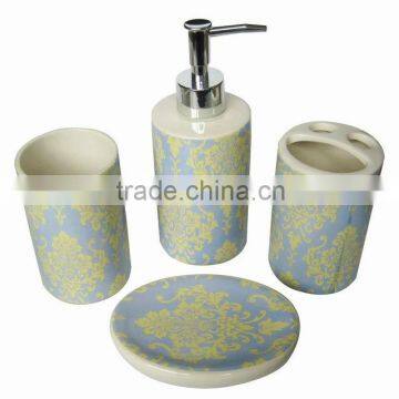 bathroom set soap dish cup toothbrush holder liquid soap dispenser