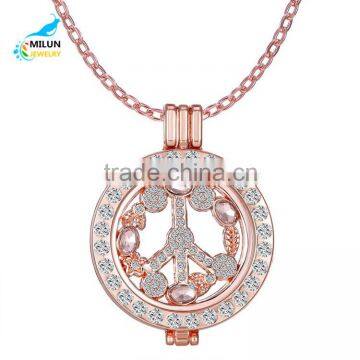 2016 New design fashion crystal coin pendant necklace jewelry for women