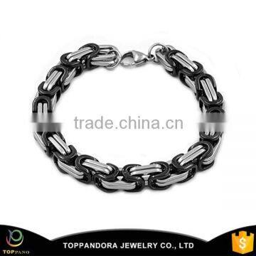 2016 Latest design wholesale fashion handmade stainless steel black chain bracelet