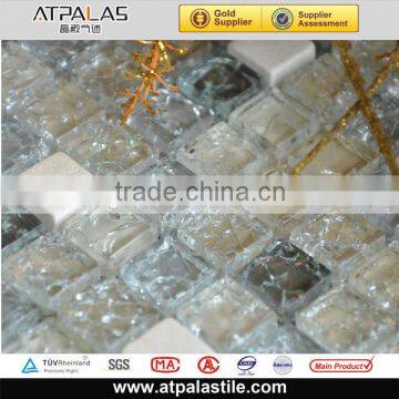 EGS100B china manufacturer cracked crystal glass backsplash tile sale