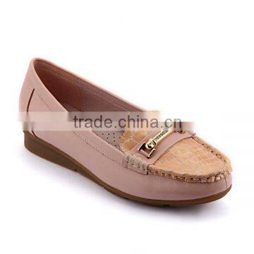 High Quality Comfortable Slip-on Ladies Casual Shoes Fashion Stone Texture Cow Leather Shoes Mark Thread Shoes for Women