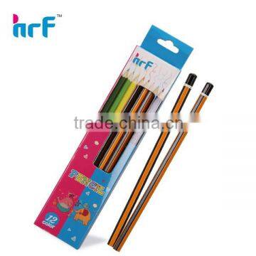 Wood Striped Pencil With dip End For Kids