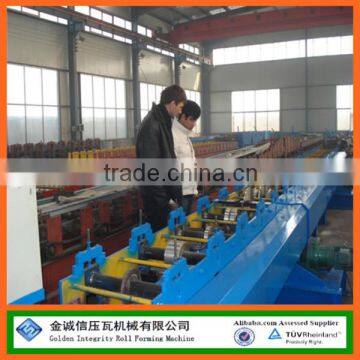 Mitsubishi PLC Hydraulic Cutting Downspout pipe forming machine