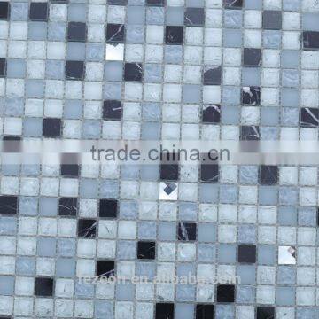 Diamond shaped tile glass mix stone glass mosaic