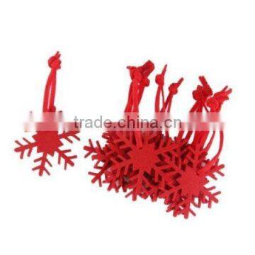 10pcs Red Felt SNOWFLAKE Hanging Decorations Christmas Tree Hangers