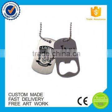 Fashion design bottle opener custom metal dog tags