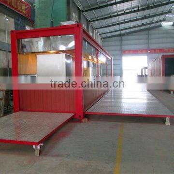 Movable container galley with water and electricity