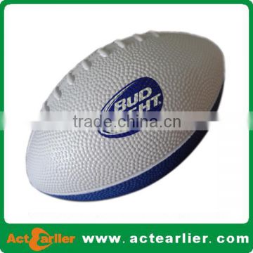 custom logo pu foam football rugby ball shape stress ball