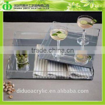 DDY-0100 Trade Assurance Mirror Glass Serving Tray