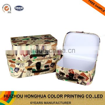 Custom Portable Cardboard Suitcase Storage Box Decorative Gift Paper Box