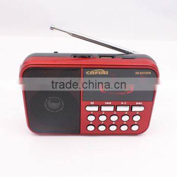 Cafini digital led display FM radio, pocket radio USB TF SD player