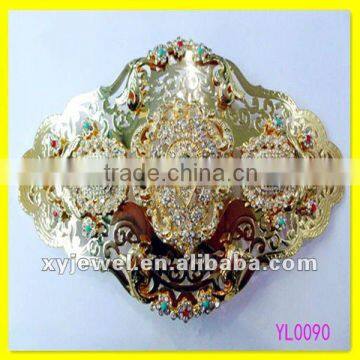 gold plated crystal stone belt buckle of new jewelry fashion